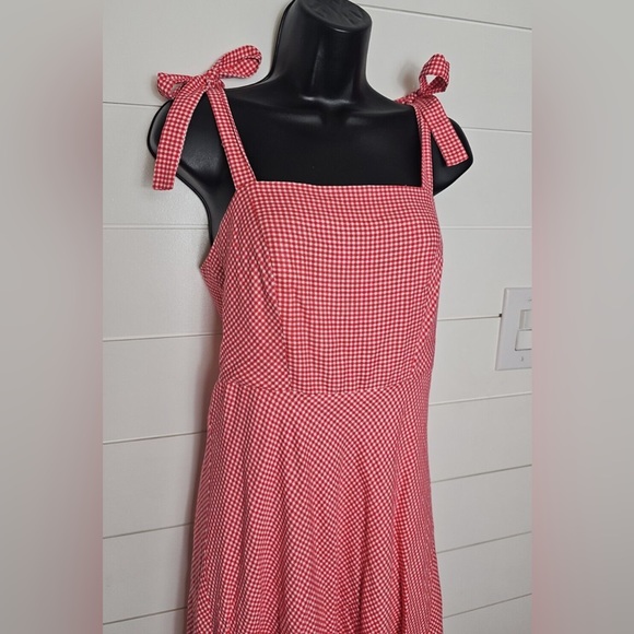 DRAPER JAMES RSVP | Bow Strap Midi Dress Cherry Gingham XL - Picture 6 of 11